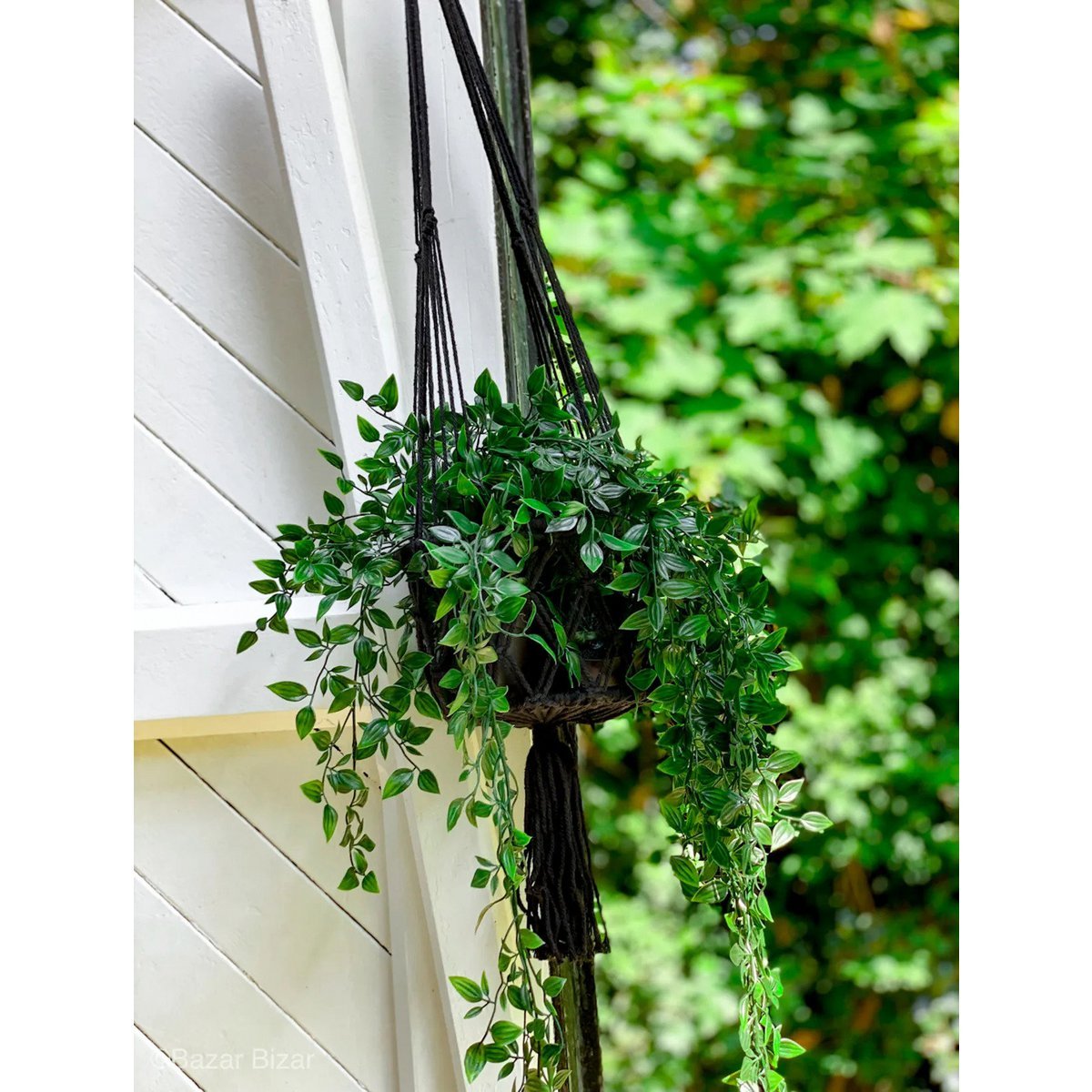 Macrame Plant Holder - Black - S - LUXONAS HOME