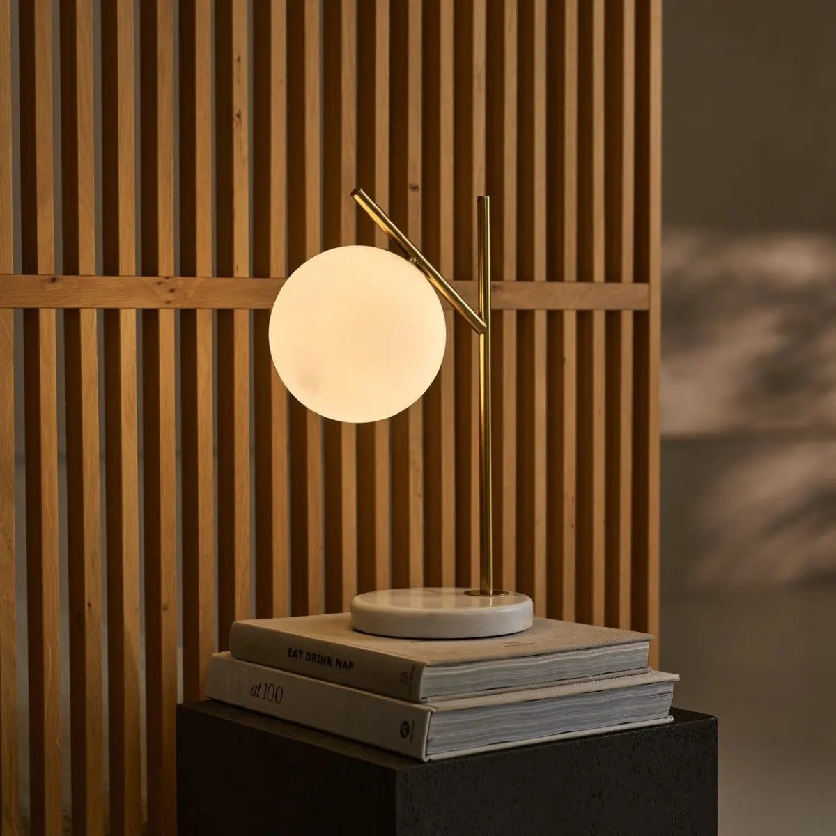Madison Marble Lamp | Frosted Glass Bulb & Corded Lamp - LUXONAS HOME
