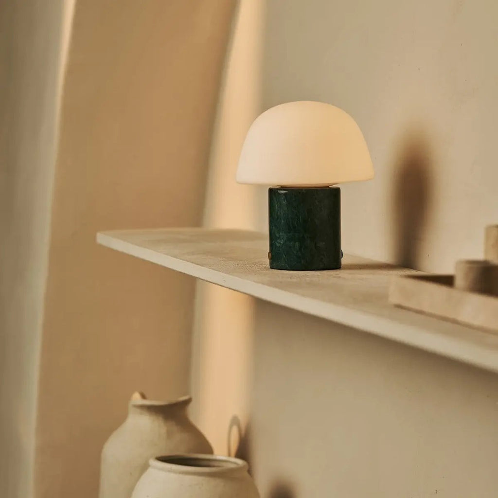 Maes Green – Verde Alpi Marble Rechargeable Table Lamp | Elegant, Stylish & Functional - LUXONAS HOME