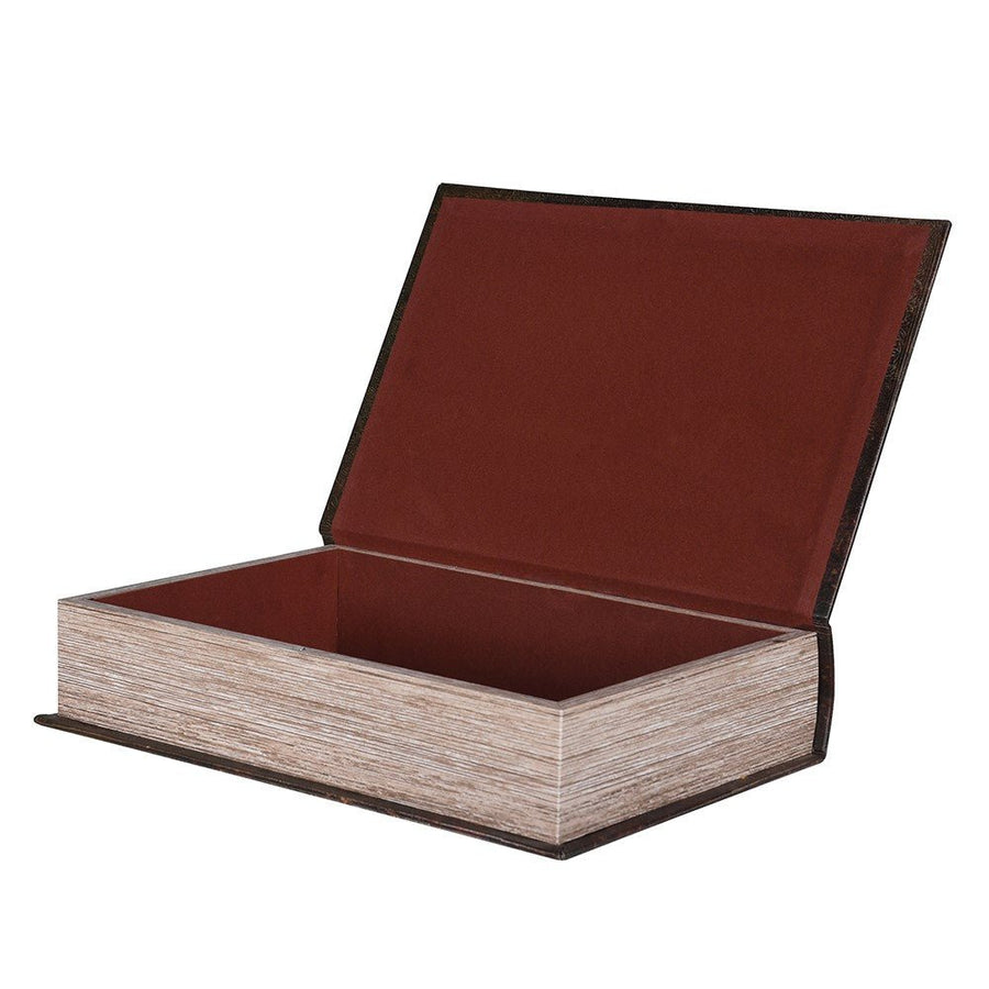 Mahogany-Embossed Book Storage Box
