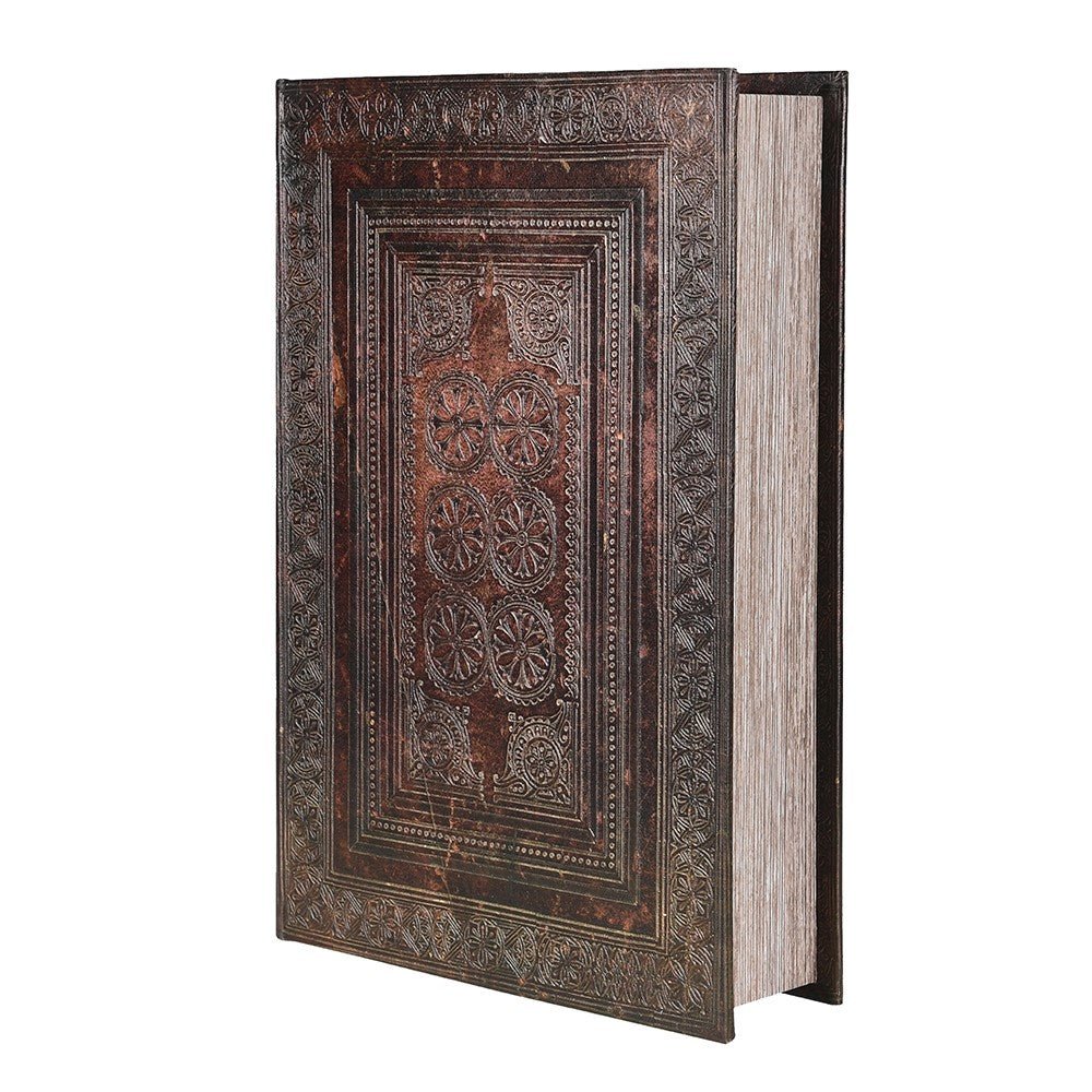 Mahogany-Embossed Book Storage Box