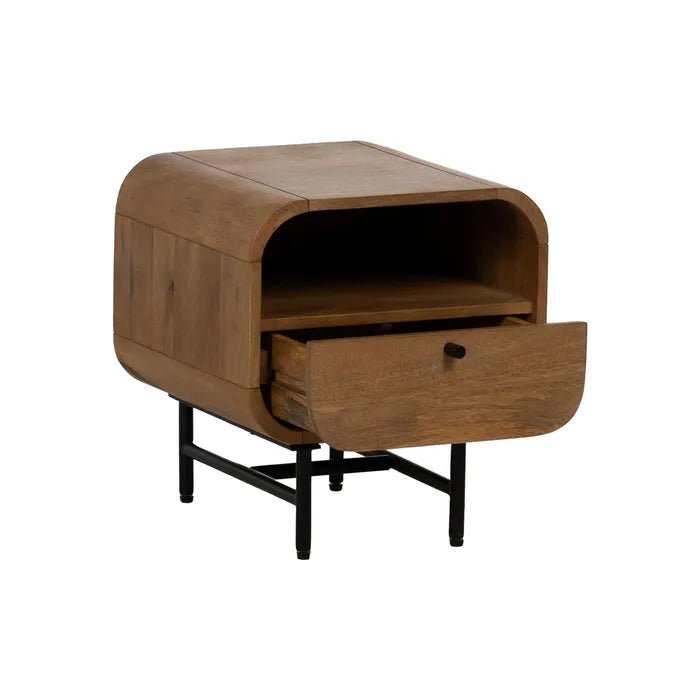 Mango Bedside Nova Curve – Stylish and Functional Nightstand - LUXONAS