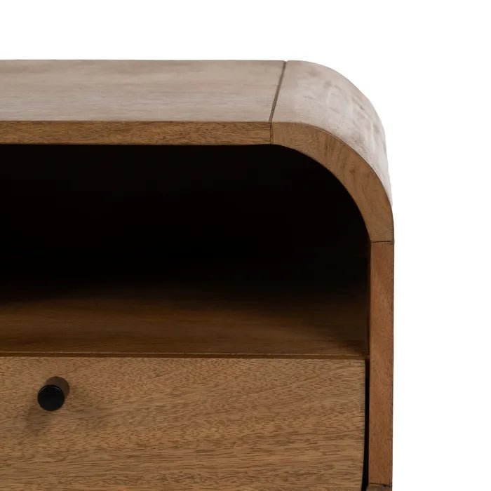 Mango Bedside Nova Curve – Stylish and Functional Nightstand - LUXONAS