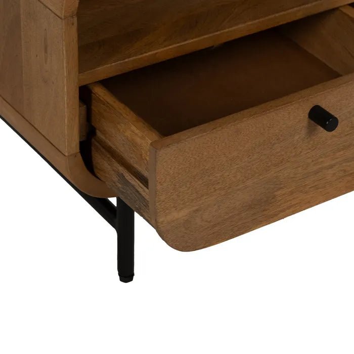 Mango Bedside Nova Curve – Stylish and Functional Nightstand - LUXONAS