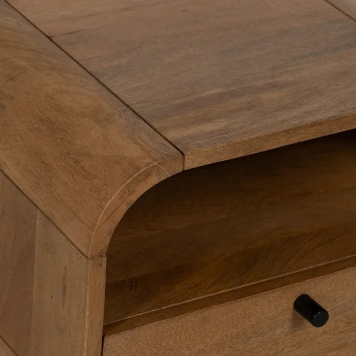 Mango Bedside Nova Curve – Stylish and Functional Nightstand - LUXONAS