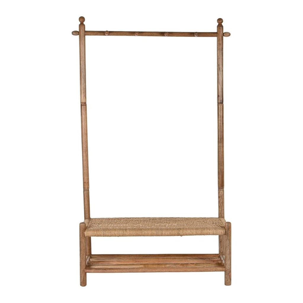 Mango Wood Coat Hanger Shelf - LUXONAS