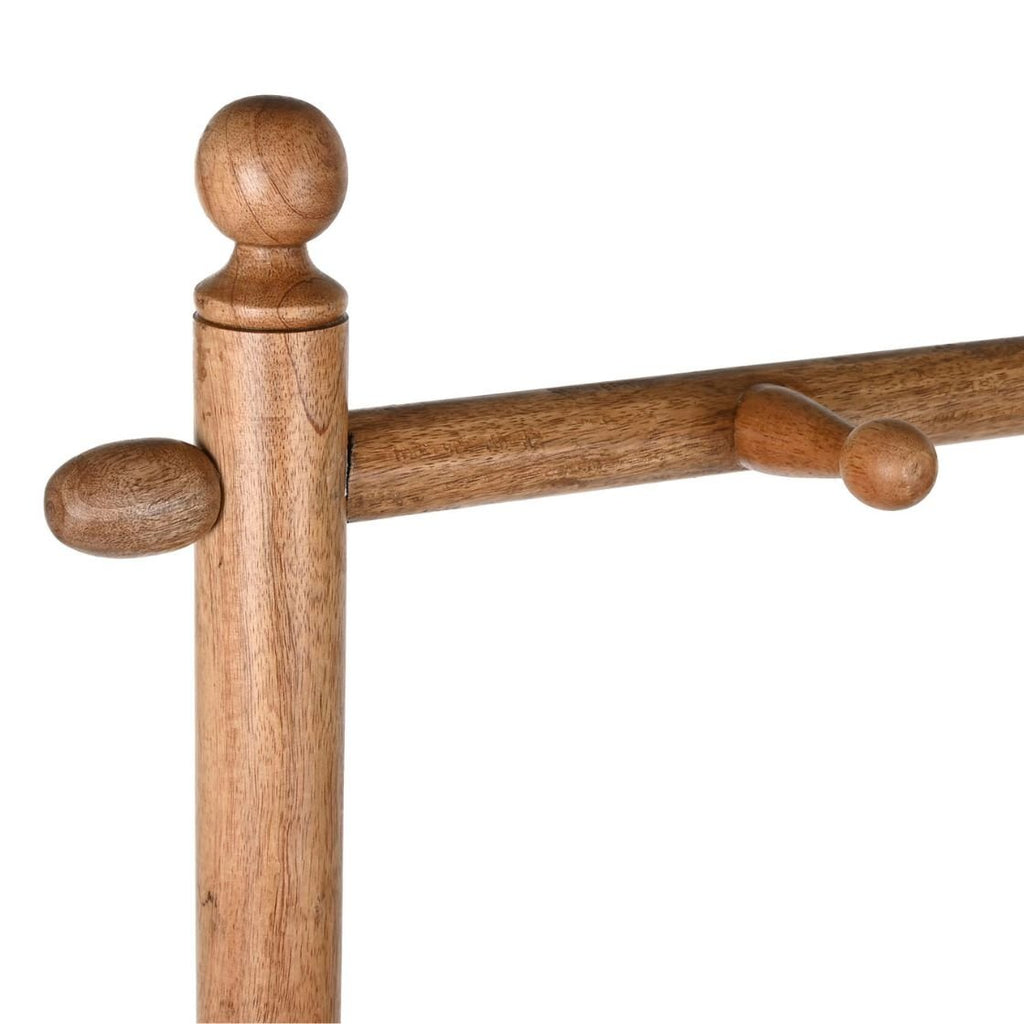 Mango Wood Coat Hanger Shelf - LUXONAS