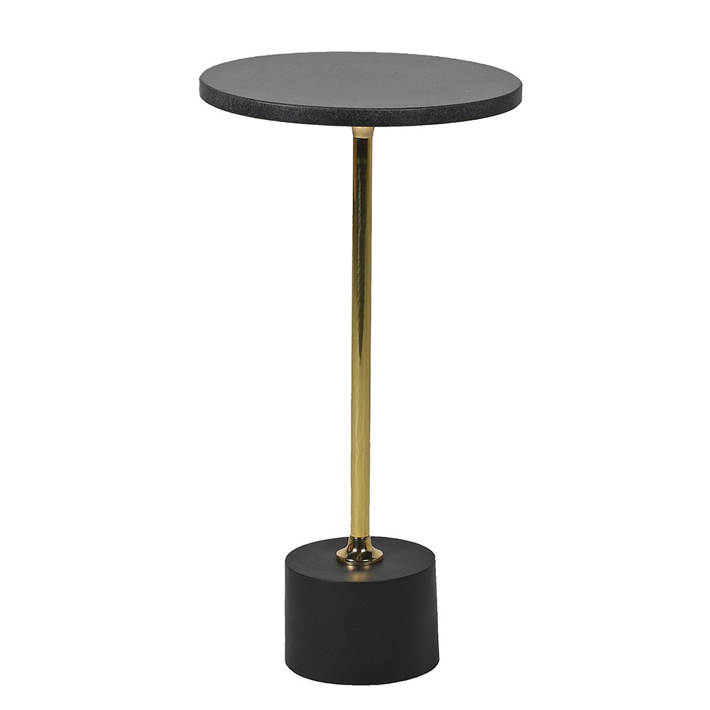 Elegant Black Marble & Brass Side Table