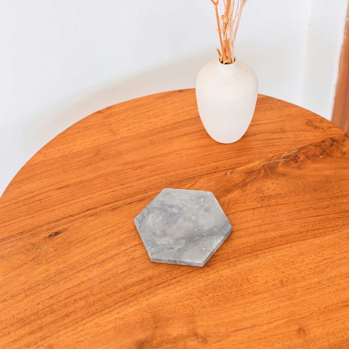 Marble Coasters Grey – Hexagonal Coasters for Mugs or Glasses – Handmade Coasters Set of 4 or 8 INAI (grey) - LUXONAS HOME