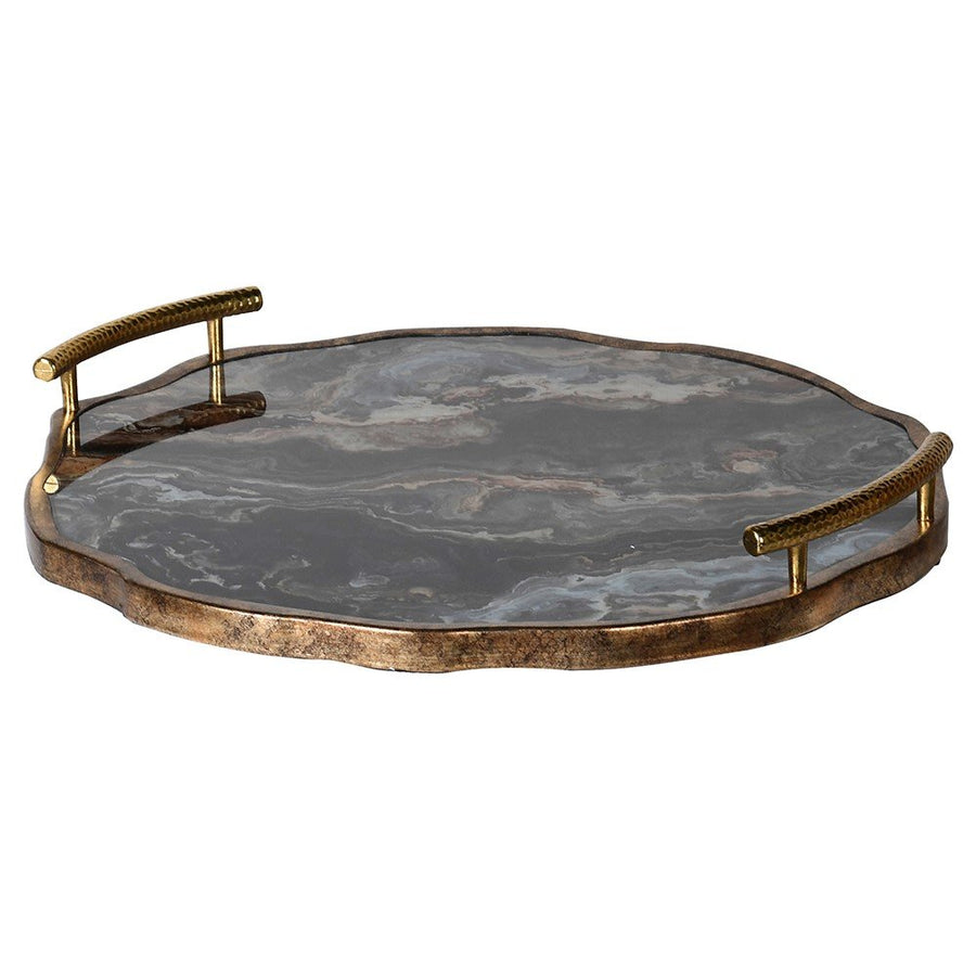 Marble Effect Flat Tray - Elegant Serving and Decorative Tray