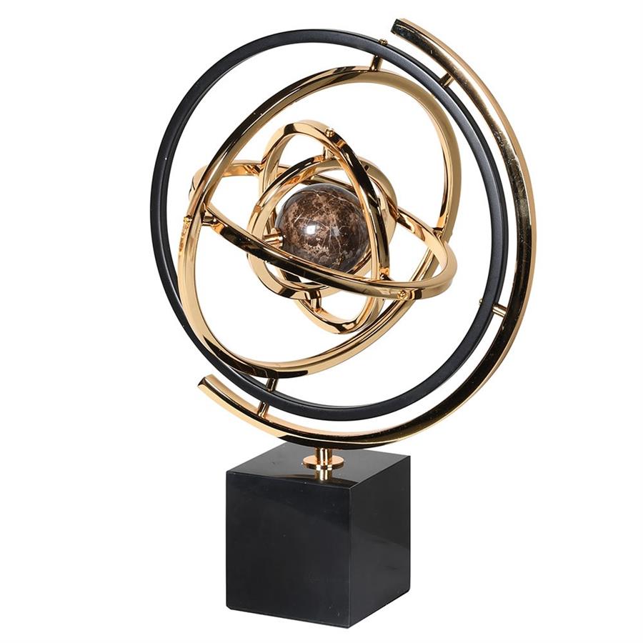 Marble & Stainless Steel Decorative Sphere