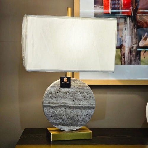 Marble Table Lamp 'Cylinder' - Elegant Lighting for Any Space