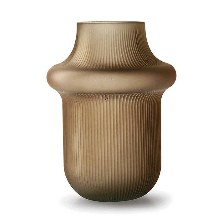 Matte Beige Glass Vase Philou - LUXONAS HOME