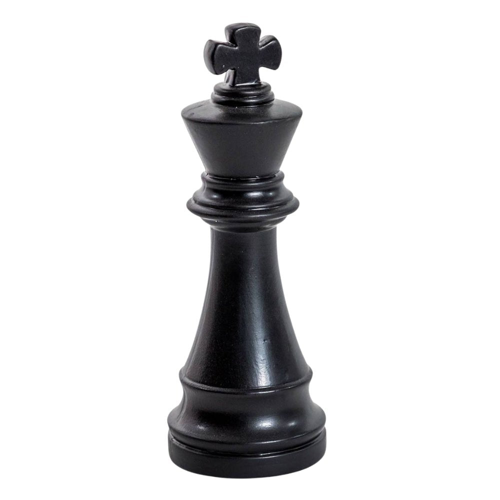 Matte Black Large Ceramic King Chess Piece Ornament - LUXONAS HOME