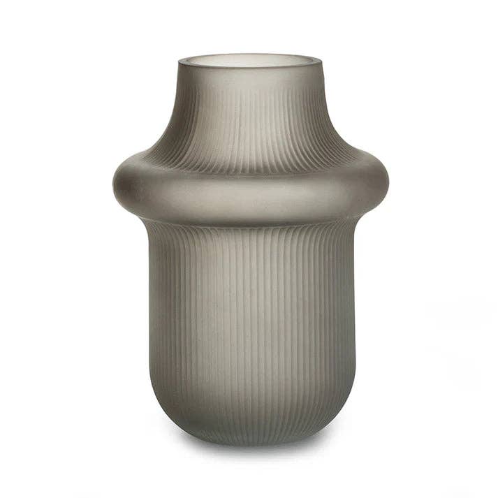 Matte Light Gray Glass Vase Philou - LUXONAS HOME
