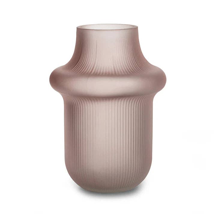 Matte Pink Glass Vase Philou - LUXONAS HOME