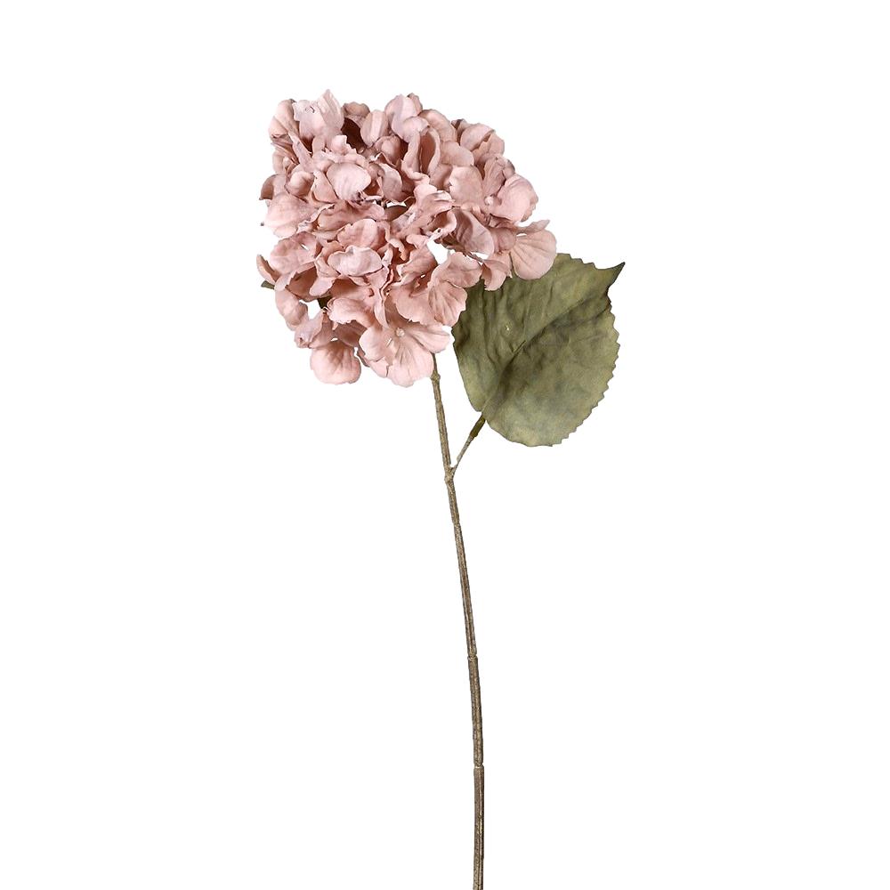 Mauve Hydrangea Spray Stem with Leaves