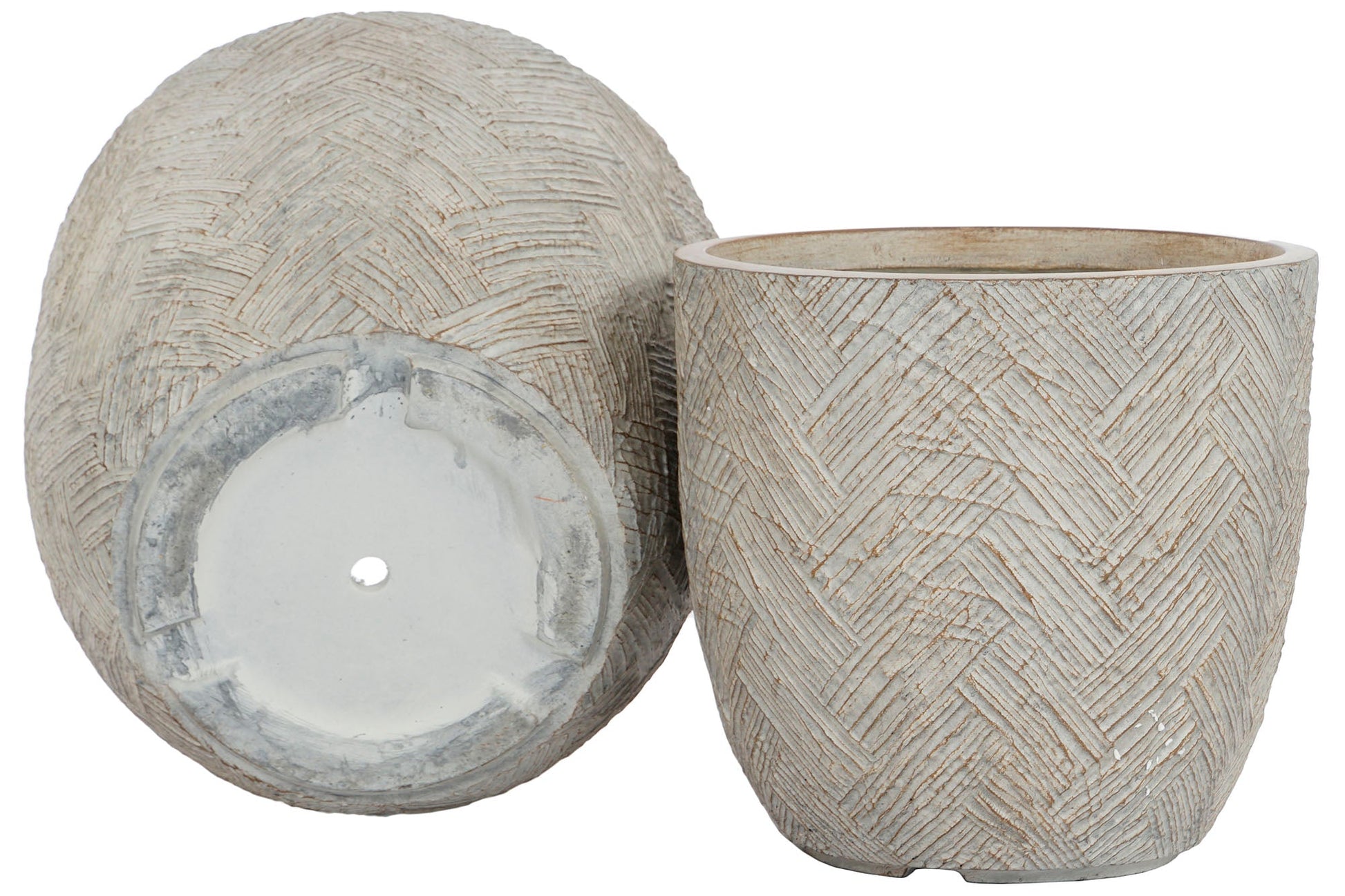 Medium Beige Fibre Planter - LUXONAS