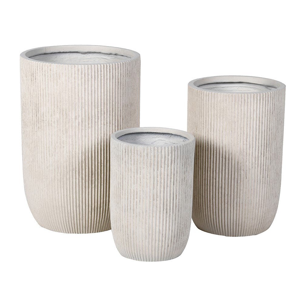 Medium Ribbed Planter - Elegant and Durable Magnesium Design - LUXONAS