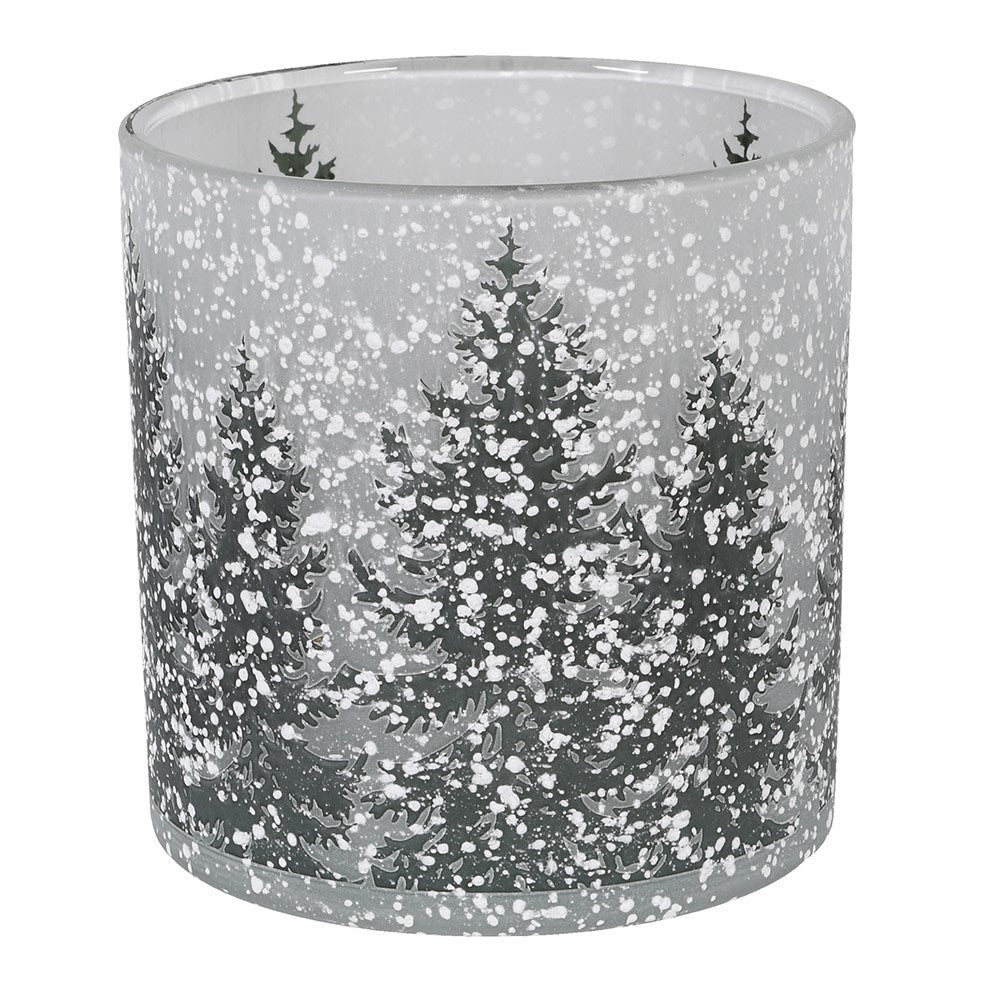 Medium Snowy Trees Candle Holder - LUXONAS