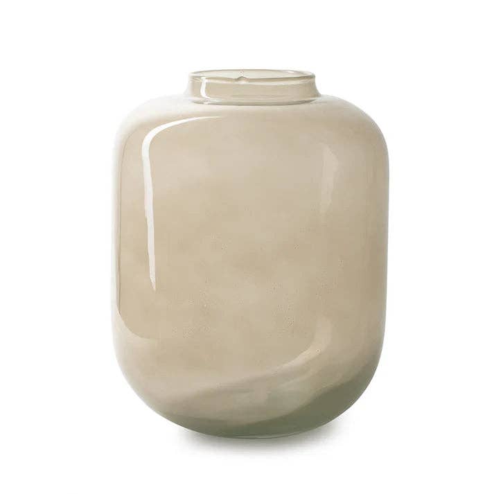 Melanie Beige Glass Vase - LUXONAS HOME