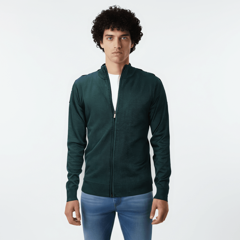 Men's Cotton Plain Zip - up Jacket - LUXONAS HOME