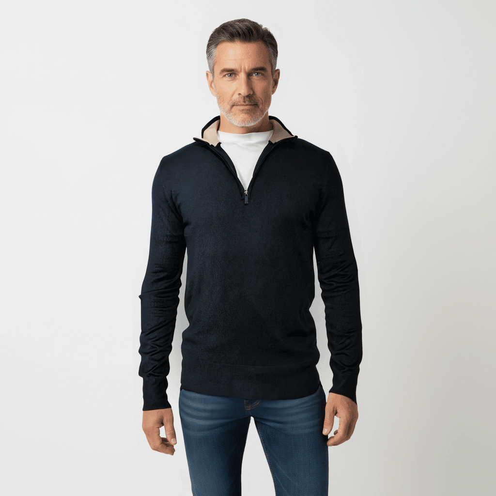 Men's Half Zip Fleece Sweater - LUXONAS HOME