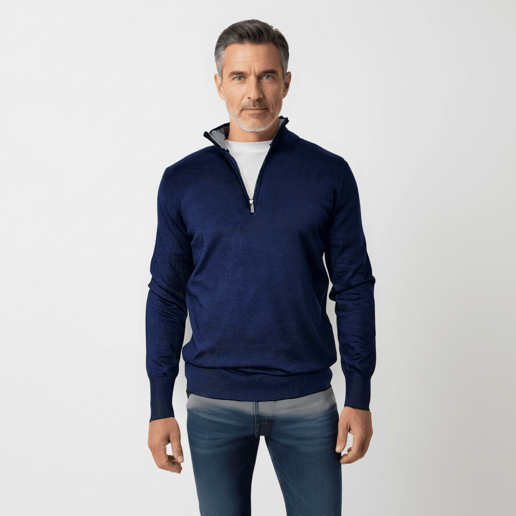 Men's Half Zip Fleece Sweater - LUXONAS HOME