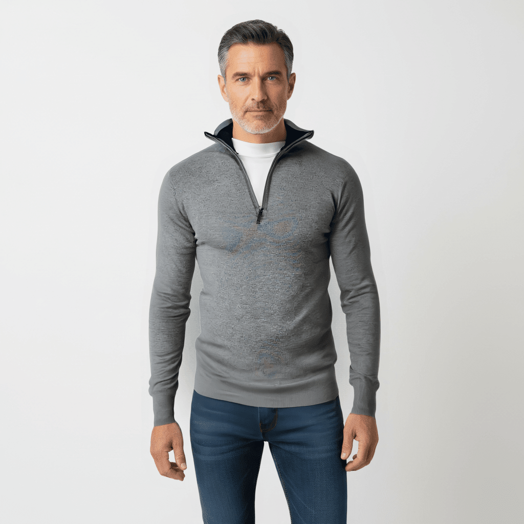 Men's Half Zip Fleece Sweater - LUXONAS HOME