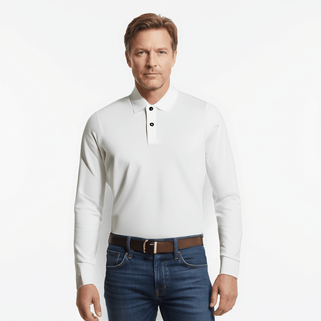 Men's Long Sleeve Polo Shirt - Classic Style and Comfort - LUXONAS HOME