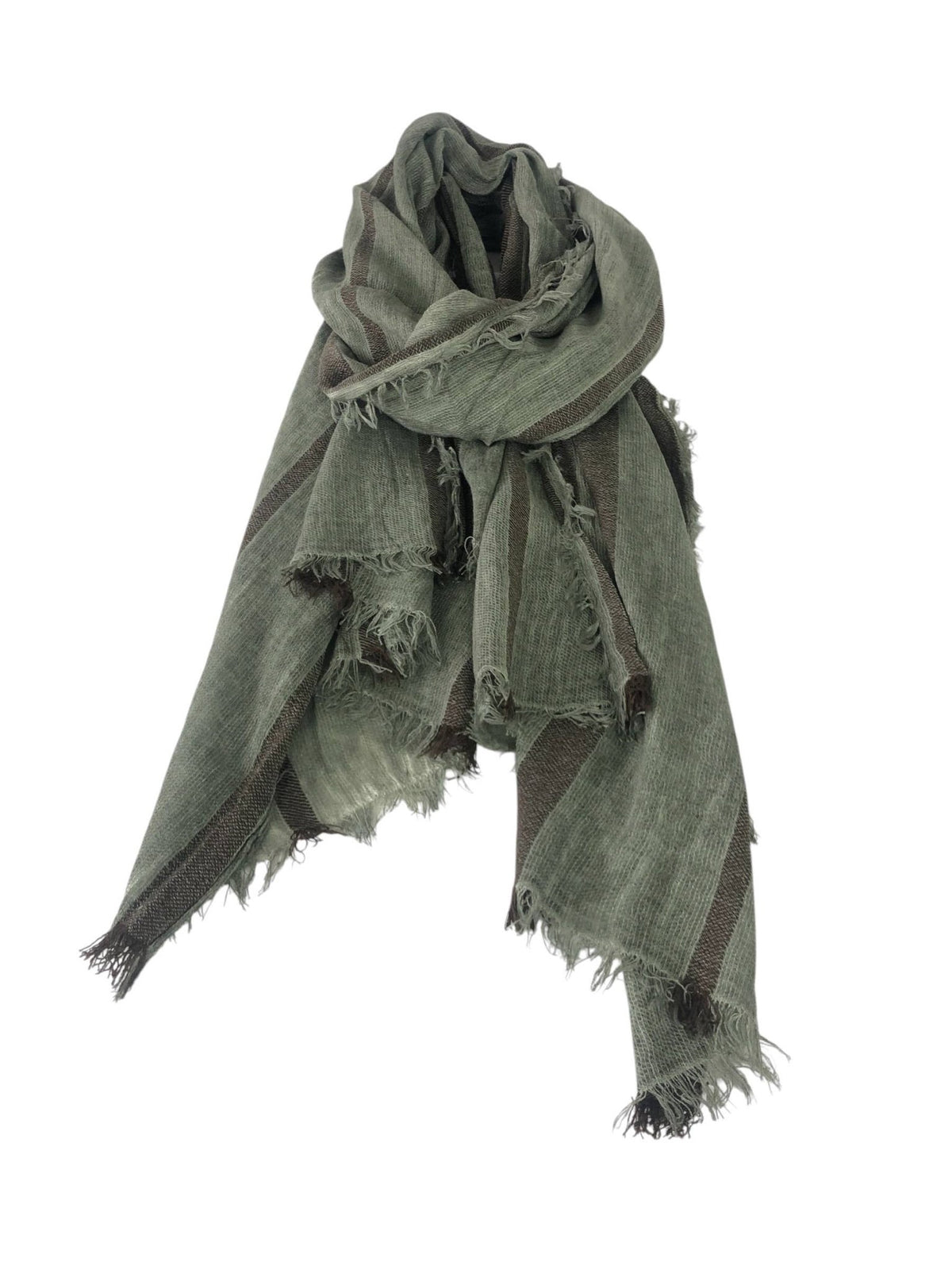Men's Striped Scarf  Cotton/Viscose F91645 UNRIPE