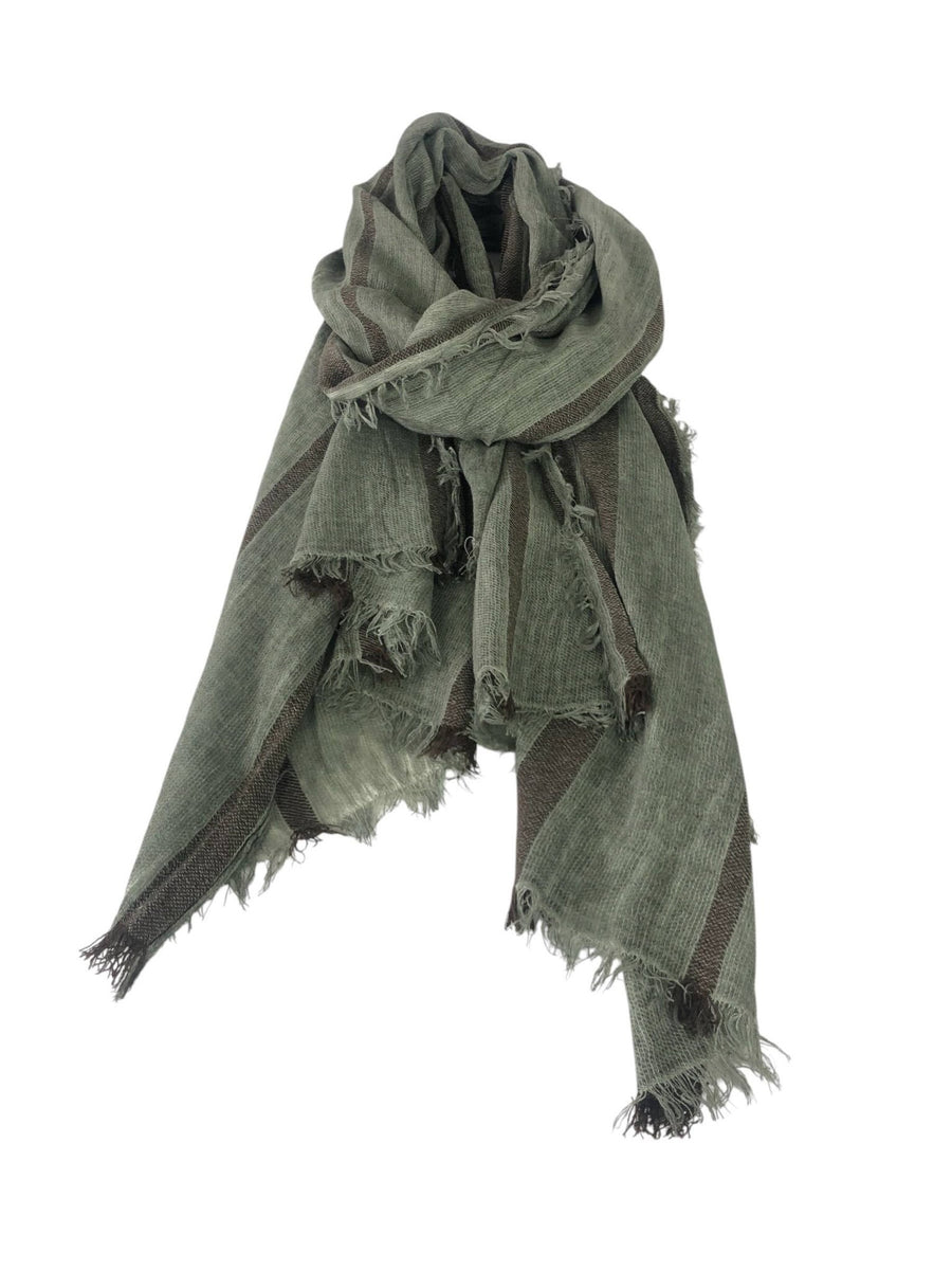 Men's Striped Scarf  Cotton/Viscose F91645 UNRIPE