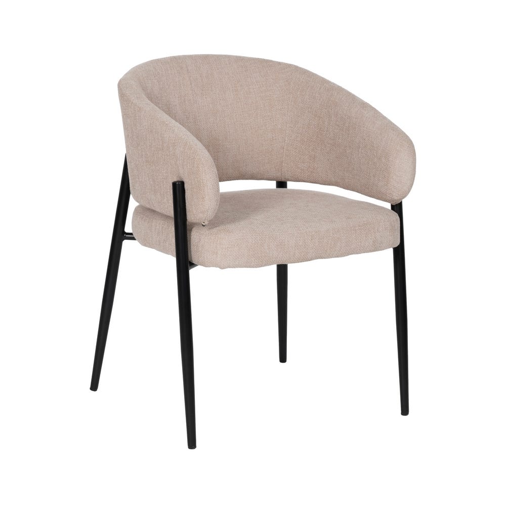 Mercury Beige Fabric & Metal Chair