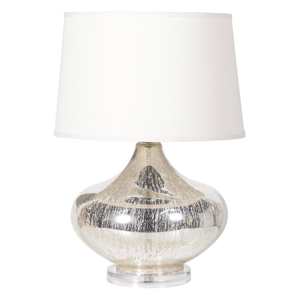 Mercury Glass Table Lamp with Shade - LUXONAS