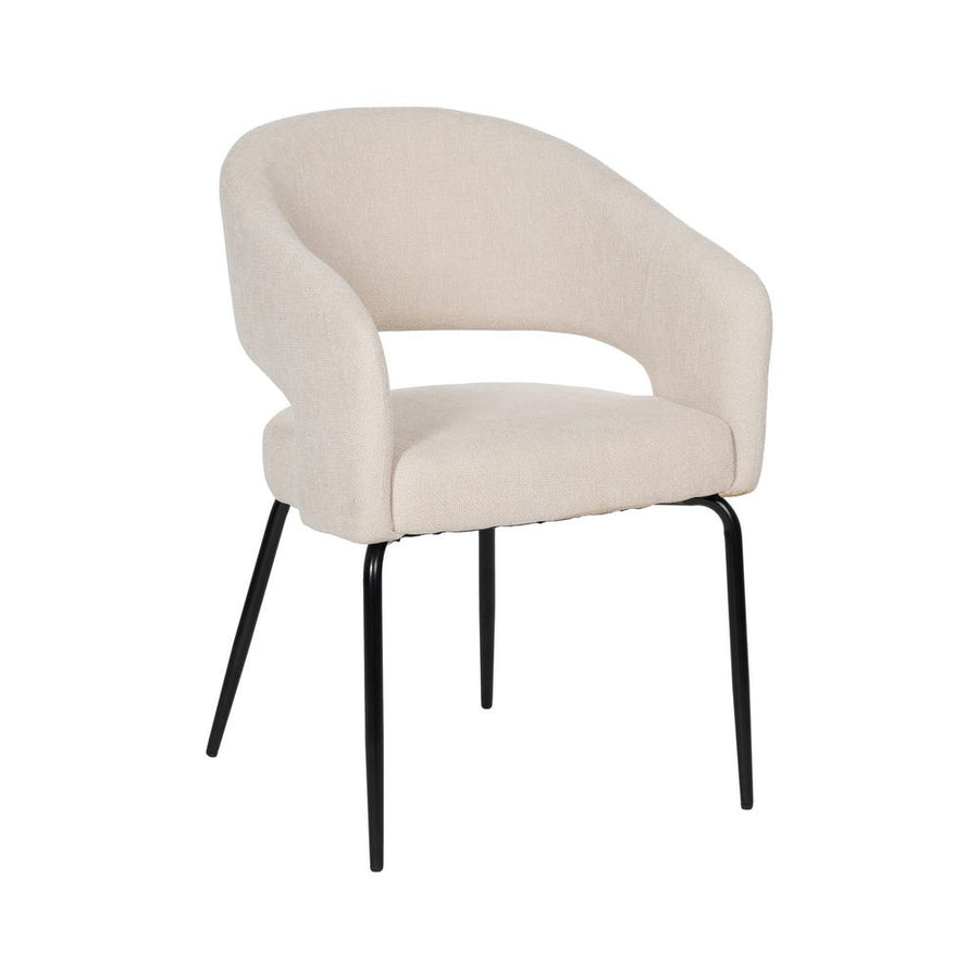 Mercury White Fabric & Metal Chair
