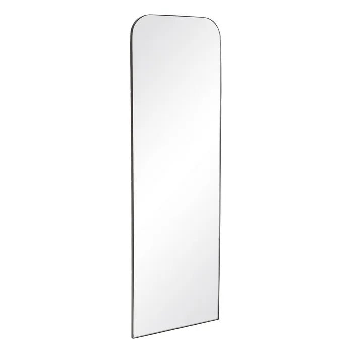 Round Corners Black Frame Elongated Mirror