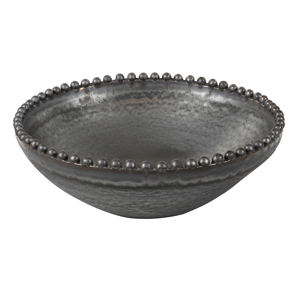 Metal Effect Beaded Bowl - LUXONAS