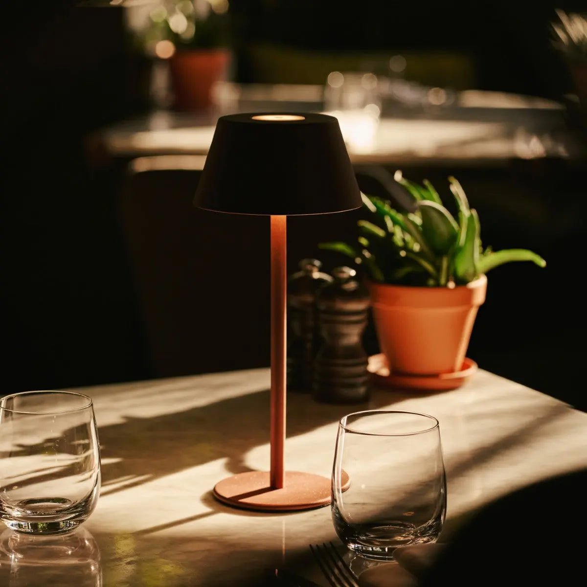 Milou Bronze Table lamp without Cable | Modern, Design & 3 Light modes - LUXONAS HOME