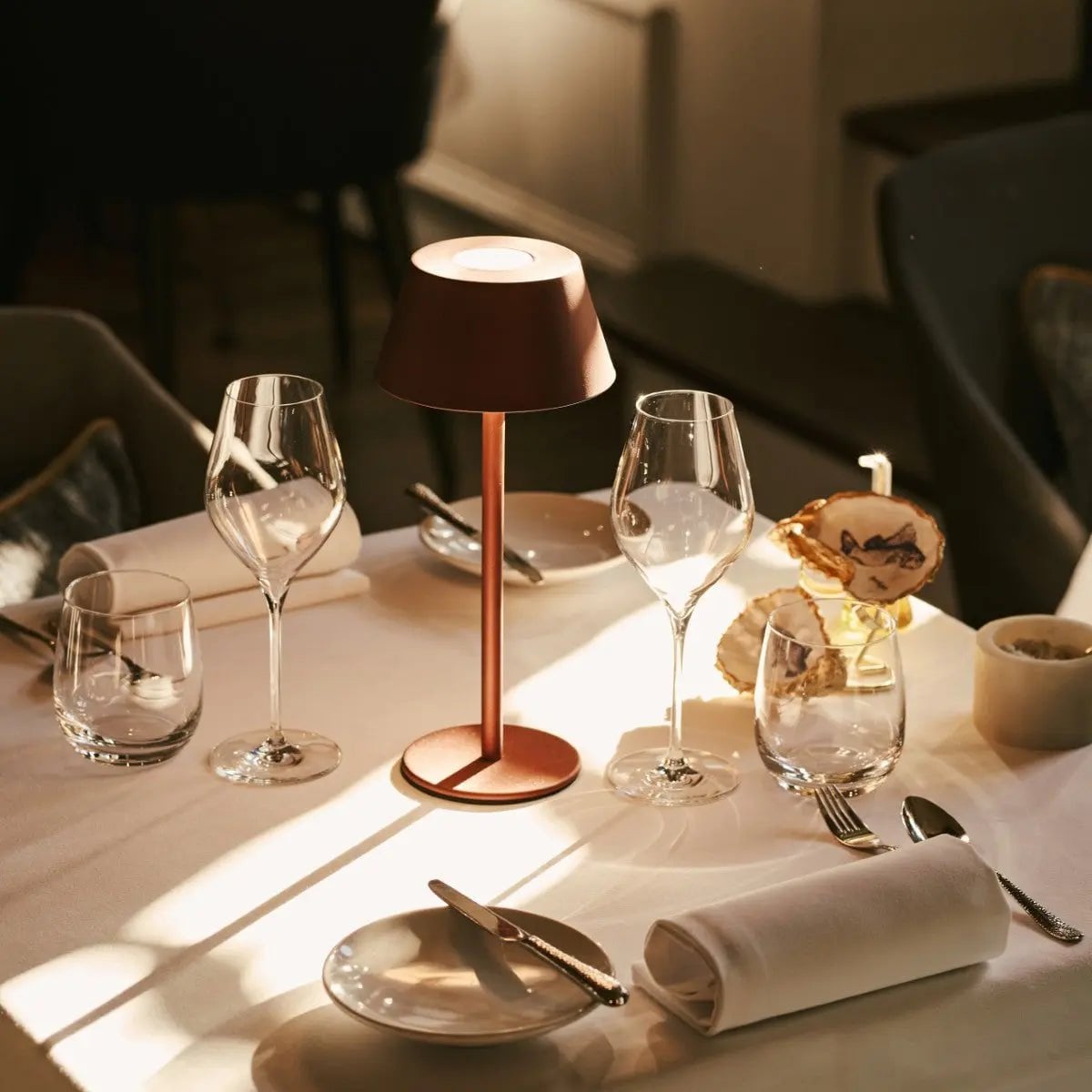 Milou Bronze Table lamp without Cable | Modern, Design & 3 Light modes - LUXONAS HOME