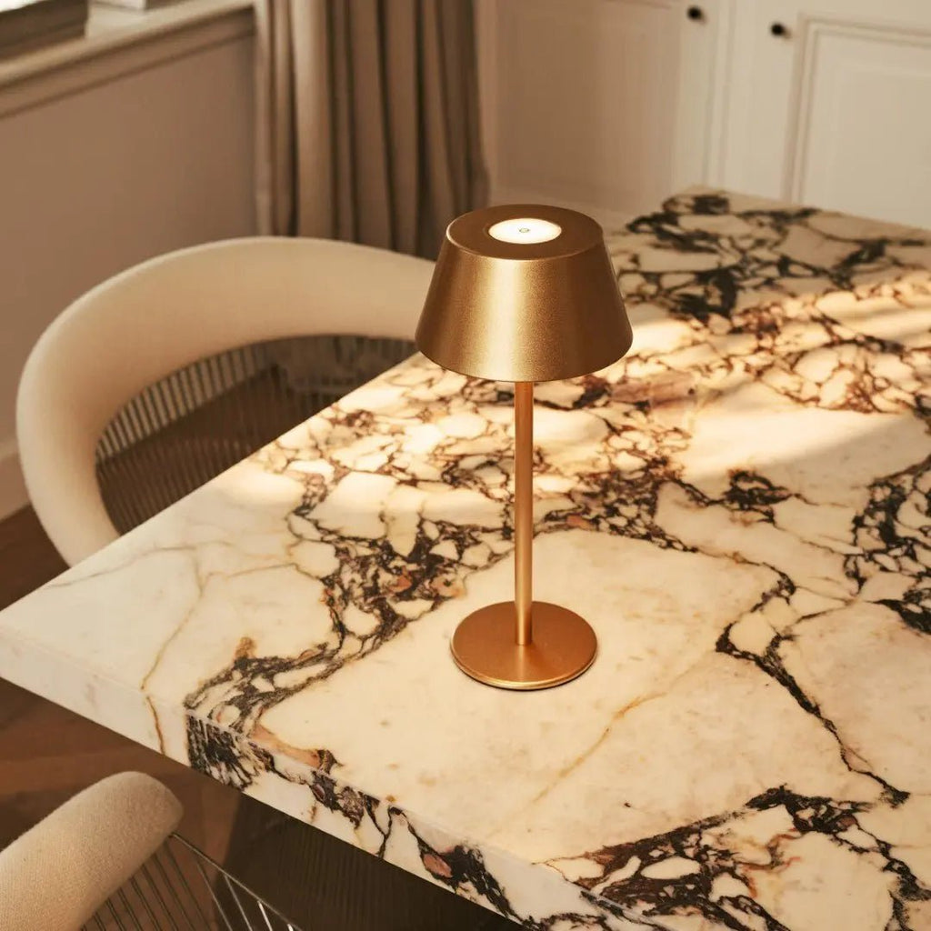Milou Gold Table lamp without Cable | Modern, Design & 3 Light modes - LUXONAS HOME