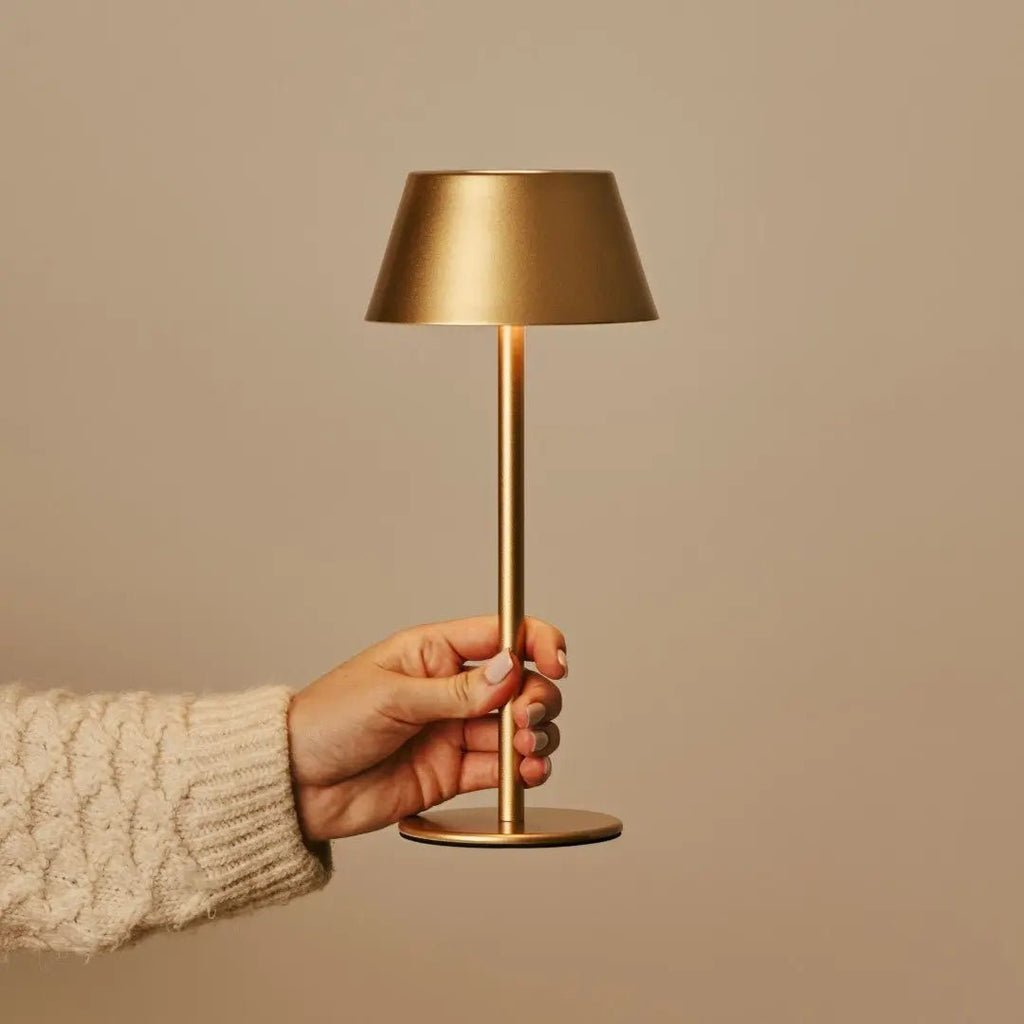 Milou Gold Table lamp without Cable | Modern, Design & 3 Light modes - LUXONAS HOME