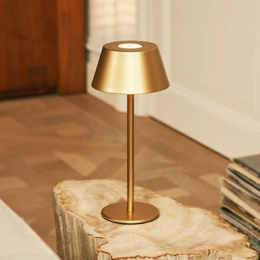 Milou Gold Table lamp without Cable | Modern, Design & 3 Light modes - LUXONAS HOME