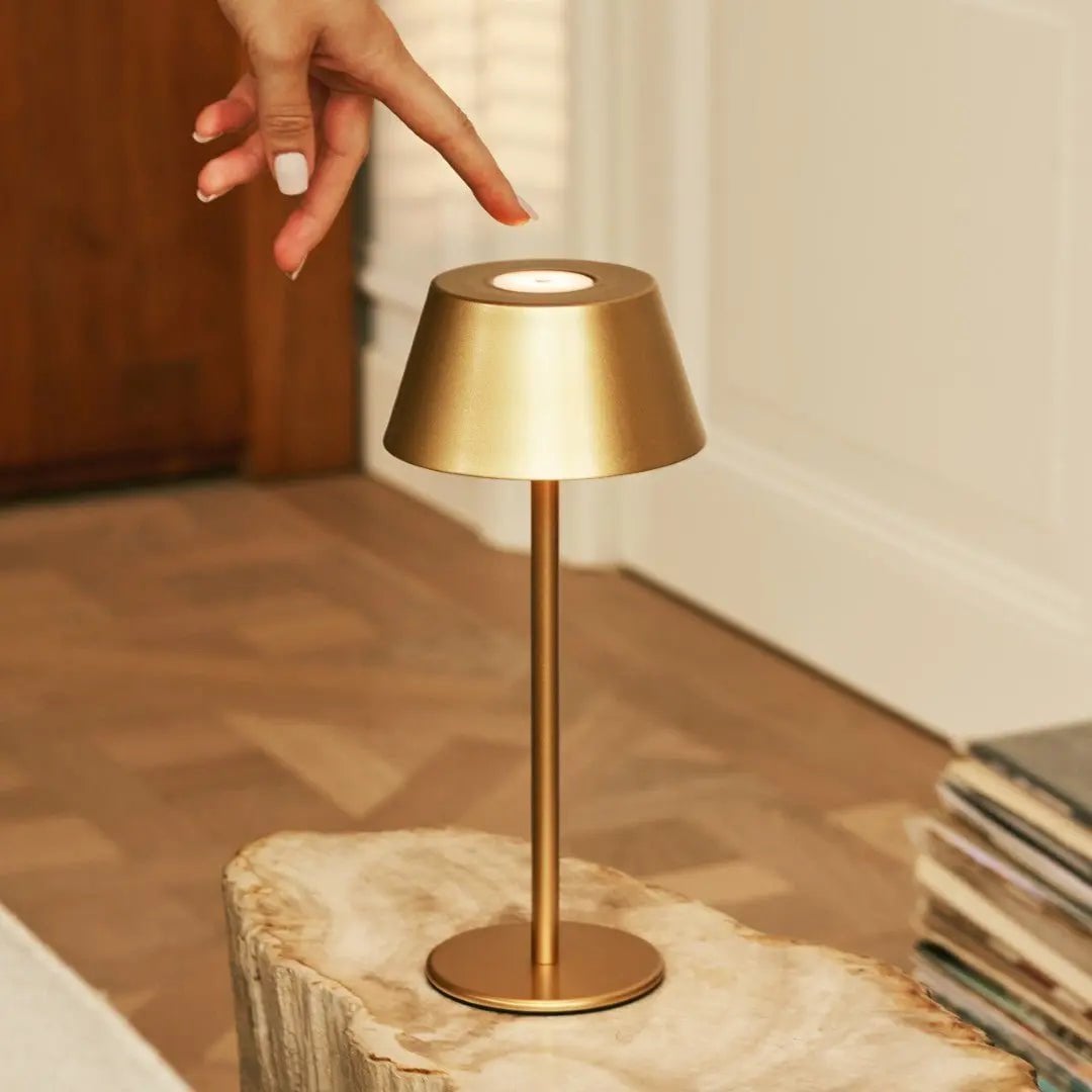 Milou Gold Table lamp without Cable | Modern, Design & 3 Light modes - LUXONAS HOME