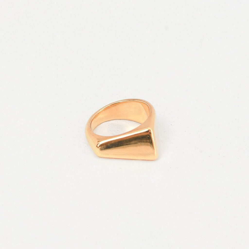 Minimalist 18k Gold - Plated Ring - 925 Silver Gold Vermeil Triangular Statement Ring - JIMBARAN - LUXONAS HOME