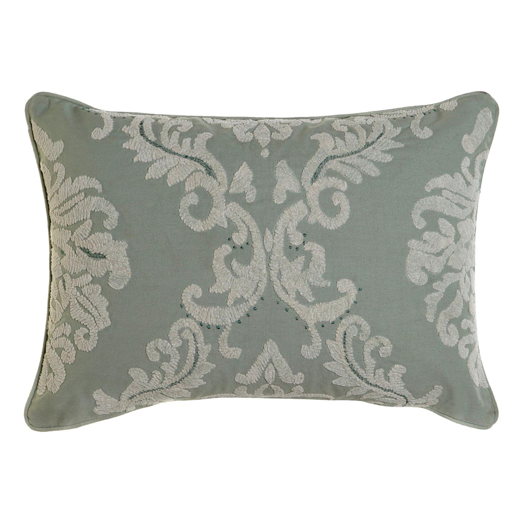 Mint Green Embroidered Cushion 60x40cm - LUXONAS