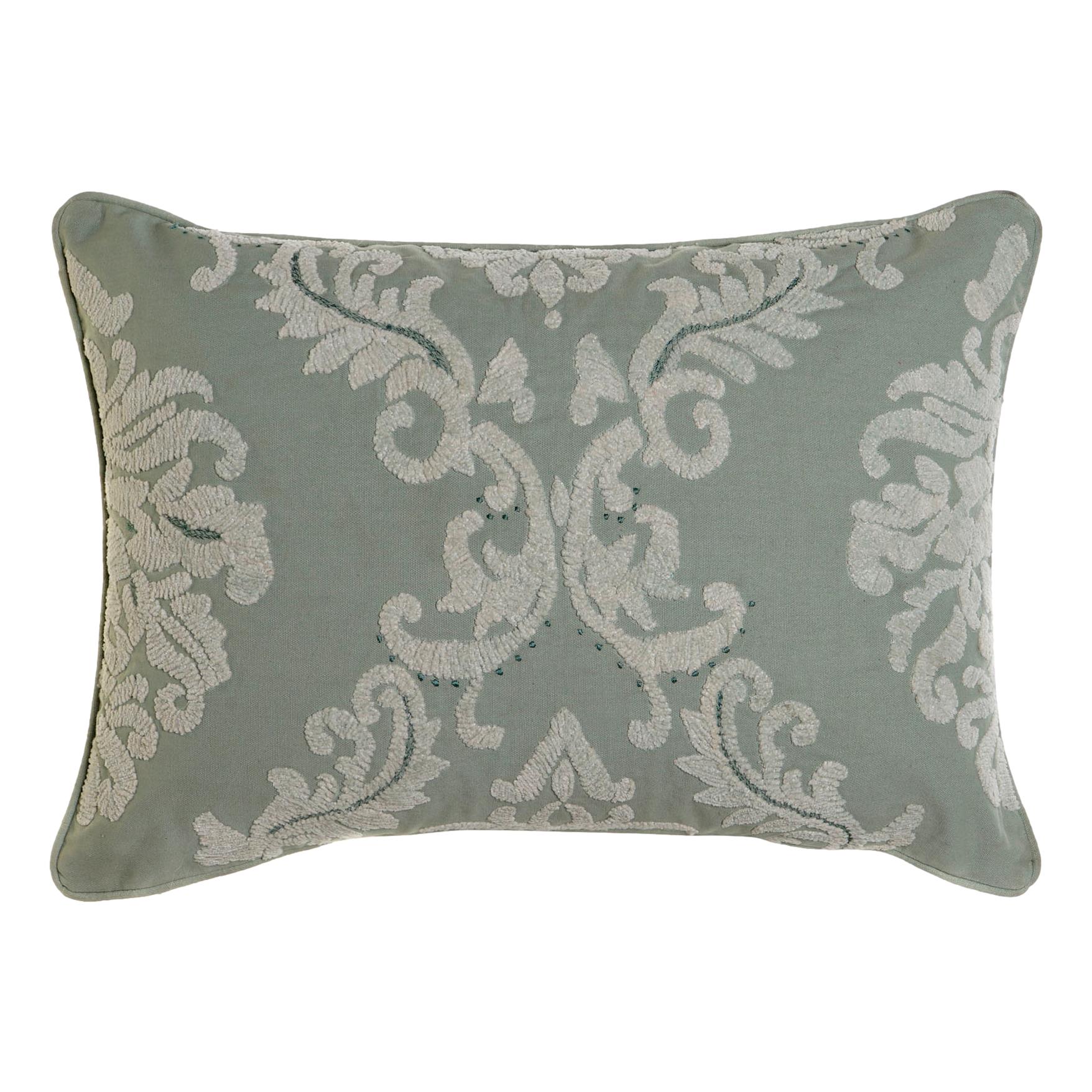 Mint Green Embroidered Cushion 60x40cm - LUXONAS