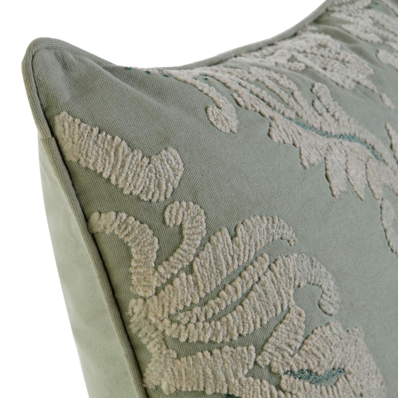 Mint Green Embroidered Cushion 60x40cm - LUXONAS