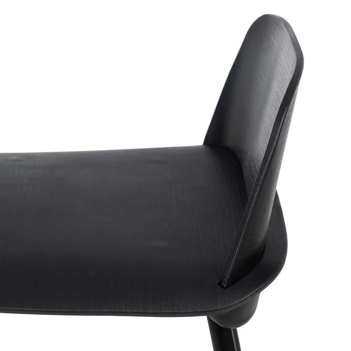 Modern Black Plastic & Metal Bar Stool - LUXONAS