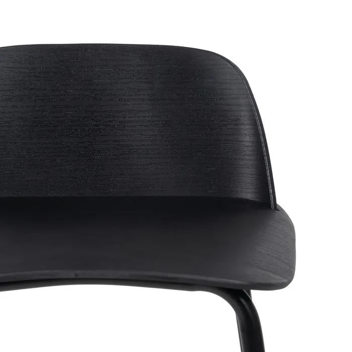 Modern Black Plastic & Metal Bar Stool - LUXONAS