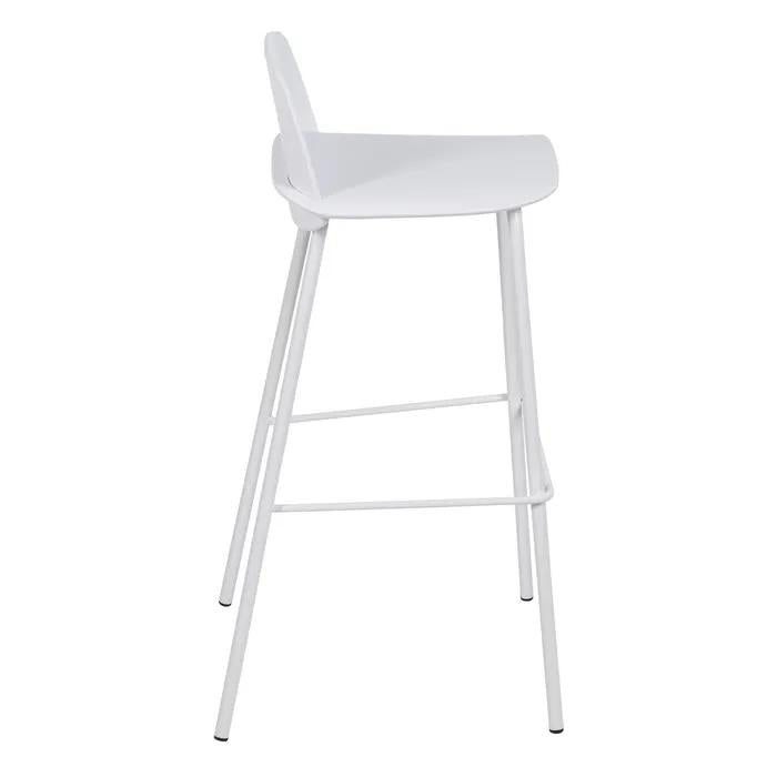 Modern White Plastic & Metal Bar Stool - LUXONAS